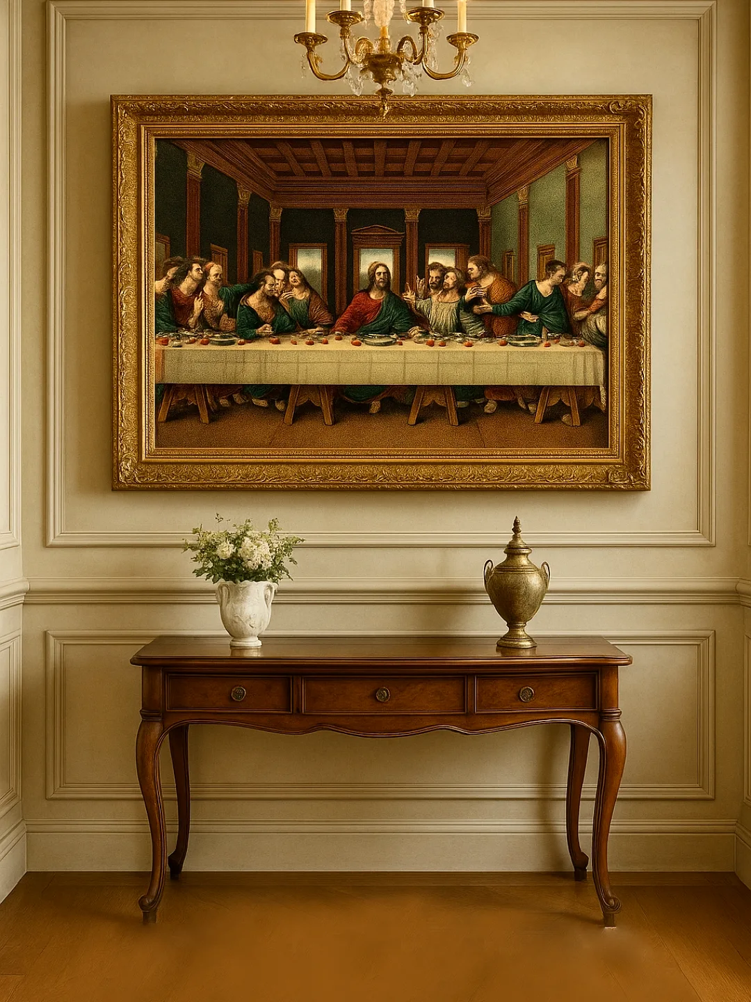 تابلو فرش چاپی  شام آخر اثر داوینچی