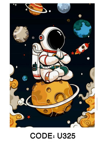 فرش پسرانه اتاق کودک طرح فضانورد